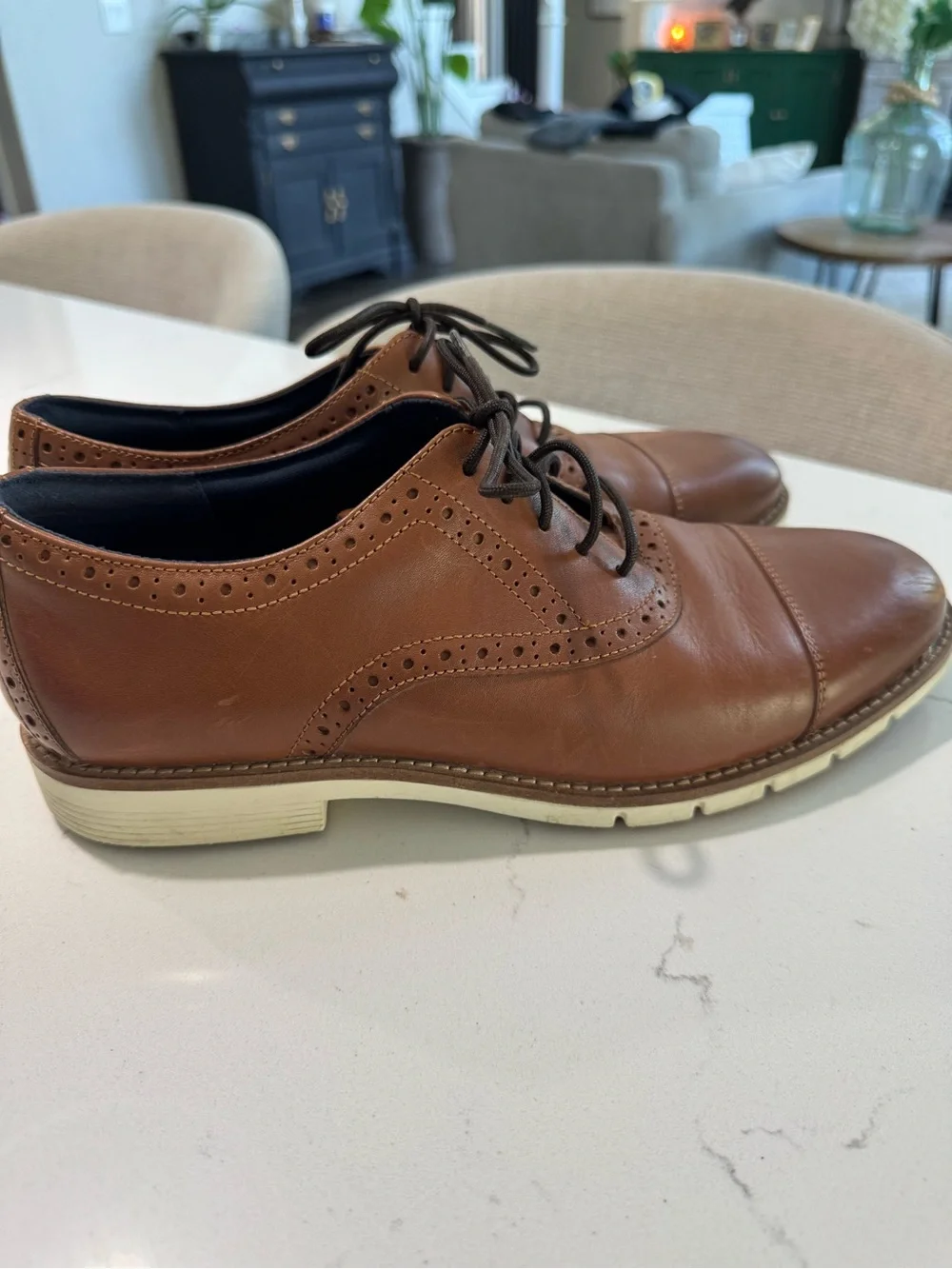 Cole Haan Tan Leather Wingtip Derby Oxfords Men’s Size 9.5
